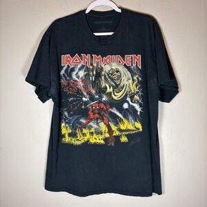 Iron Maiden The Number of the Beast Black Graphic T-Shirt Mens XL Heavy Metal